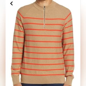 NWT Open Edit Men's Quarter Zip Pullover Mock Neck Cotton Blend Sweater / Medium